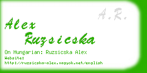 alex ruzsicska business card